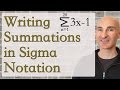 Writing Summations In Sigma Notation