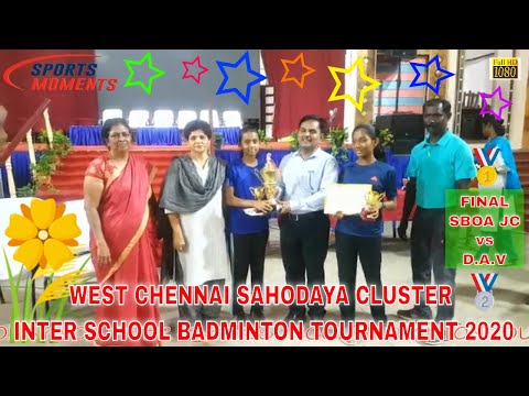 SAHODAYA CLUSTER - INTER SCHOOL BADMINTON TOURNAMENT - FINAL - SBOA JC vs DAV SCHOOL