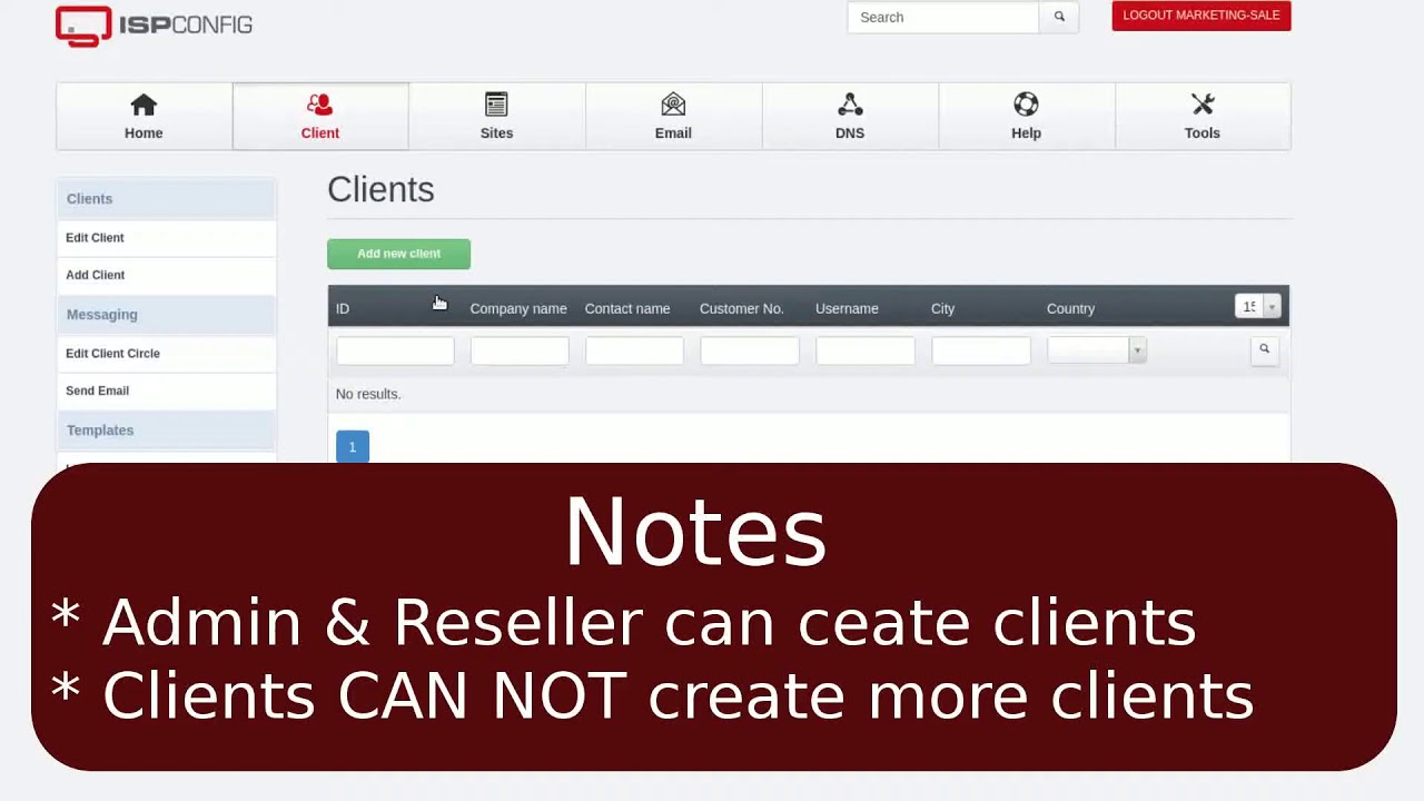 ISPconfig Tutorial Part 8 - Clients And Resellers Setup