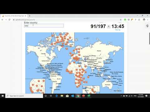 Former World Record Sporcle Countries of the World 2:50 (170 s)