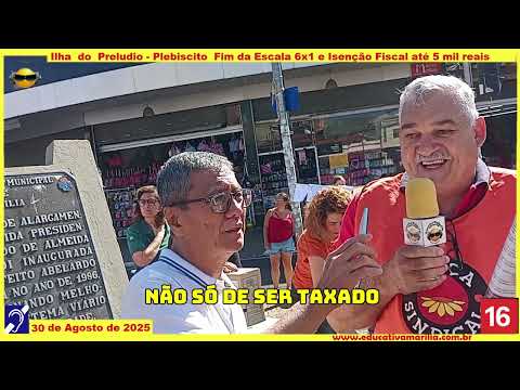 Tv Educativa Profº☺ Mário Teruya entrevista Aparecido Luiz Vi na ilIlha  do  Preludio   Plebiscito