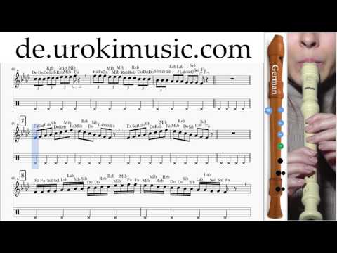 Blockflöte G  Lernen Adele Hello Teil#1 Blockflötenunterricht Noten Schule Lied Lehrer Klasse Unterr