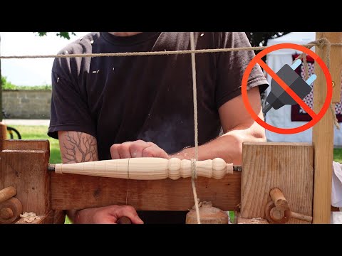 Pflanzholz drechseln [OHNE STROM] auf der Wippdrehbank