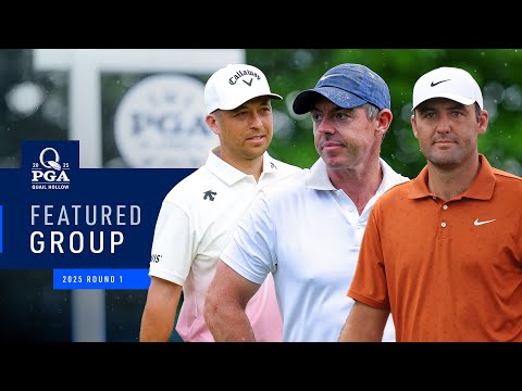 LIVE | McIlroy, Schauffele, Scheffler | Featured Group 4 AM | Round 1 | 2025 PGA Championship