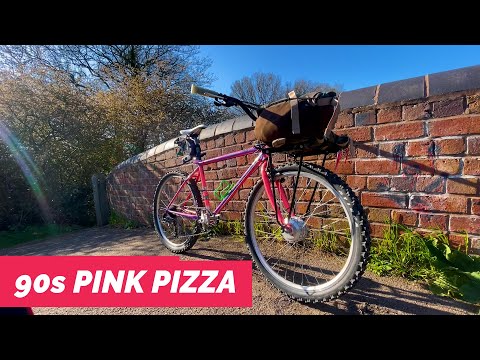 90s MTB Pizza Bike Commuter - Fluro Pink MBK Tracker Hi Tech