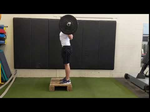 Barbell Reverse Lunge off of Box Side