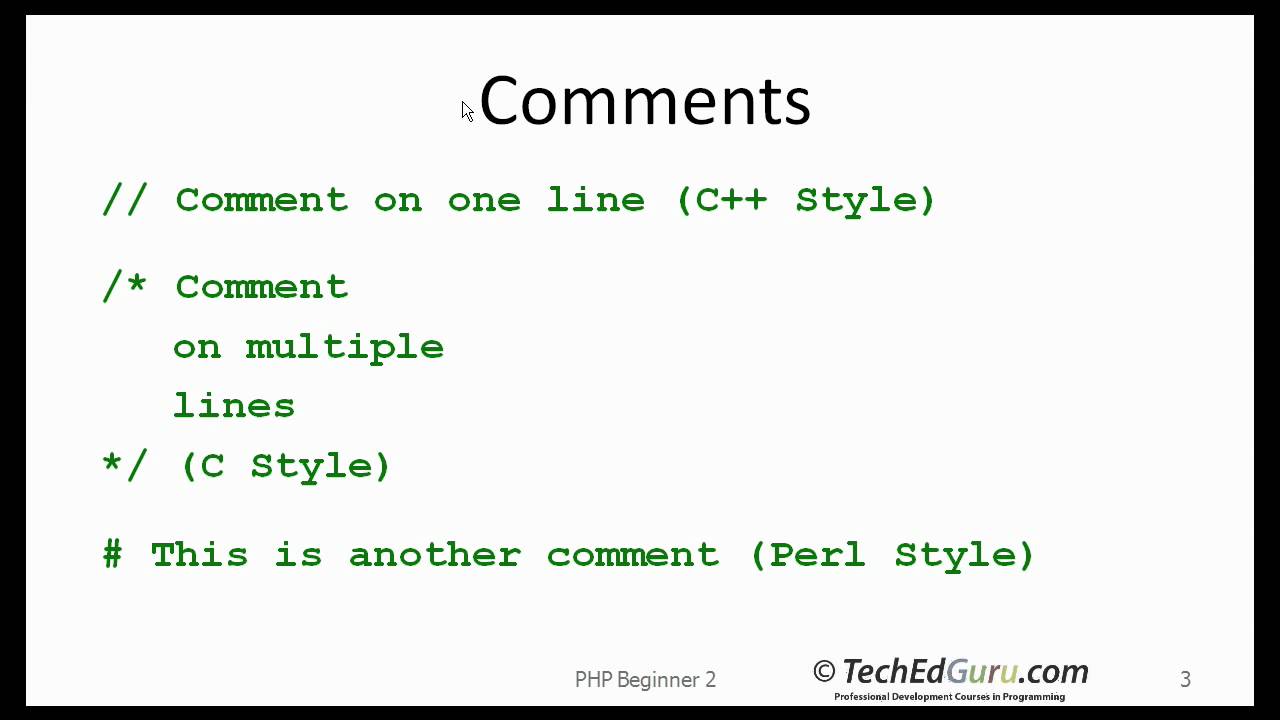 PHP Beginner 2 - Variables, Data types, Assignment