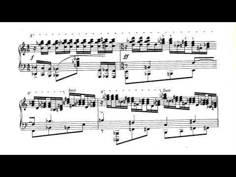Jenö Takacs -  Concert Etude (Toccata No. 2) for Piano (1988) (Score Video)