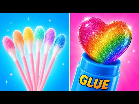 👉 BUDGET vs LUXURY RAINBOW ART HACKS! 🌈🎨 Ultimate Glow-Up