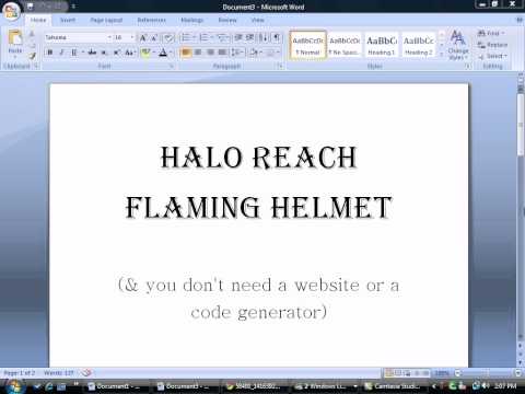 FREE Halo Reach Flaming Helmet(No generator or website)