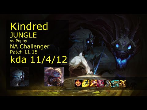 Kindred vs Poppy Jungle - NA Challenger 11/4/12 Patch 11.15 Gameplay