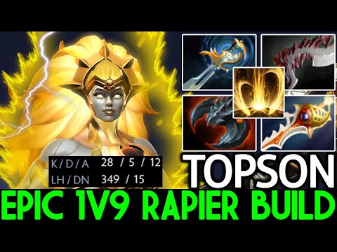 TOPSON [Dawnbreaker] Epic 1v9 Rapier Full Physical Build 28 Kills Dota 2