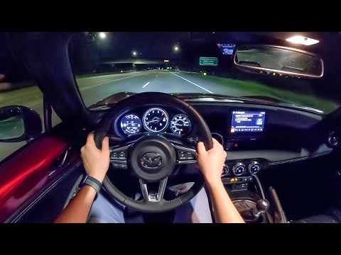 2022 Mazda MX-5 Miata Grand Touring 6MT - POV Night Drive (Binaural Audio)