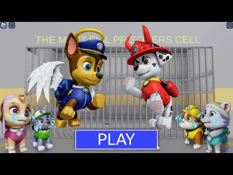 ALL PAW PATROL in PRISON! SKYE, CHASE, MARSHALL... in BARRY'S PRISON RUN! #Roblox