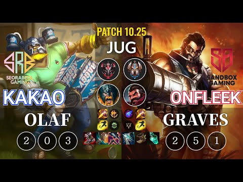 SRB KaKAO Olaf vs SB OnFleek Graves Jungle - KR Patch 10.25