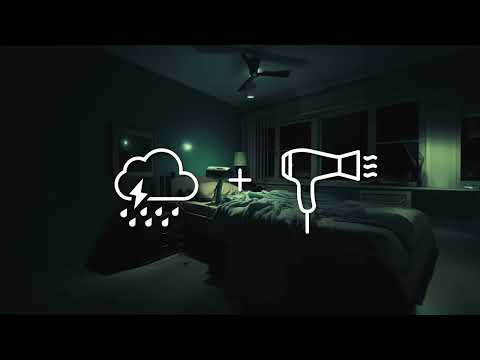 ASMR White Noise Rainfall + Hairdryer 🌧️ ▶️ 1 HourSleep Relaxation Therapy