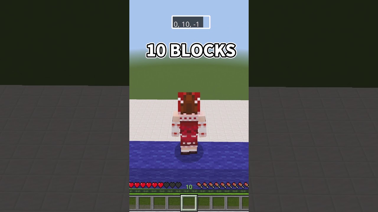 何マス飛べる？（高さ） / How many blocks can you jump? 【Minecraft・マイクラ】#shorts