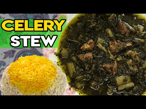 (khoresht karafs )persian celery stew recipe , one of the best original persian stew😍
