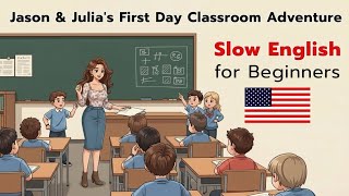 First Day at School with Jason & Julia | Easy English Story for Beginners | Simple English Talk