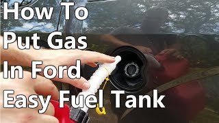 How To Put Gas In Ford Easy Fuel Tank - F150, Focus, Escape, Fusion, Etc.