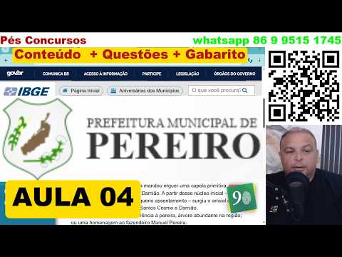 PEREIRO - CE - AULA 04 - CONHECIMENTOS SOBRE O MUNICÍPIO