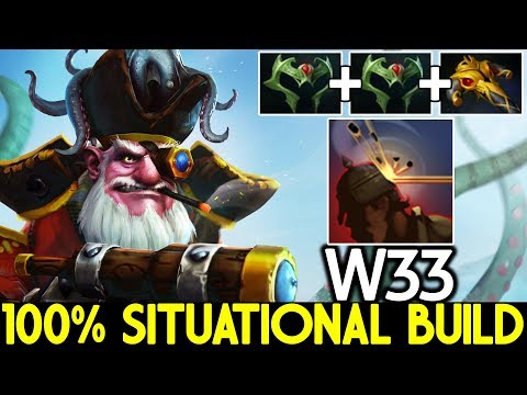 W33 [Sniper] 200 IQ First Item BKB Situational Build 7.24 Dota 2