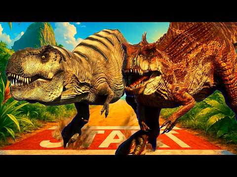 REBIRTH T-REX vs ALL DINOSAURS RACE | Jurassic World Evolution 2 | Dinosaur Race 4K 60 FPS