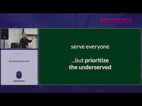 Refactr2019 - Writing Inclusive Docs - Chris Fritz