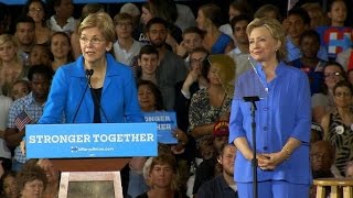 Full Video: Hillary Clinton and Elizabeth Warren take on Donald Trump