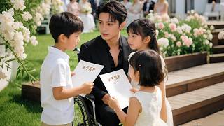 三小隻闖入婚禮當眾搶爸爸，輪椅總裁氣得失笑，卻在看到和自己一模一樣的胎記後瞬間明白，當場取消婚禮，直接娶回灰姑娘！#追妻火葬場 #短劇