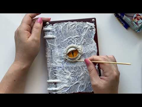 DIY 3D dragon eye made of modelling clay | Notepad Decor Idea | Sketchbook idea