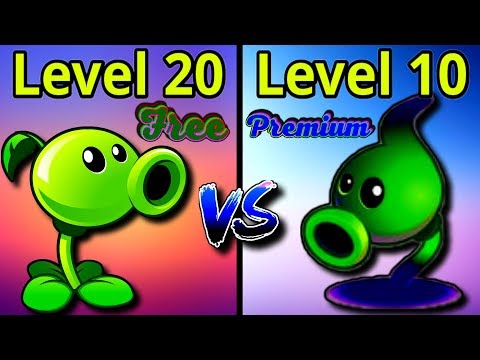 Peashooter 20 VS Shadow Pea 10 - Free vs Premium Plants