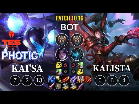 TES Photic Kai'Sa vs Kalista Bot - KR Patch 10.16