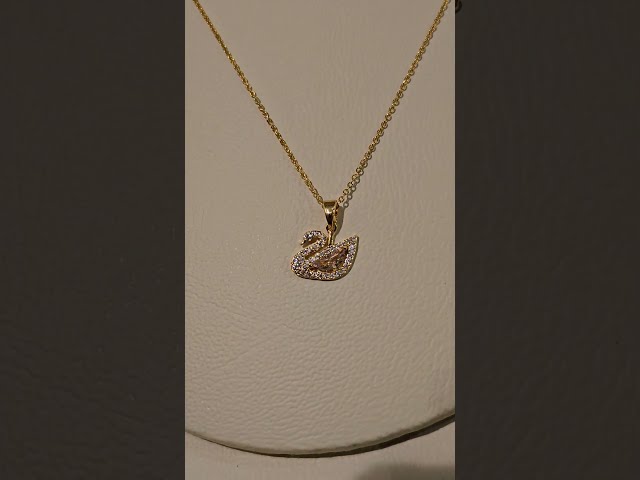 سلسال سوارفسكي البجعة ذهبي مزين بأحجار