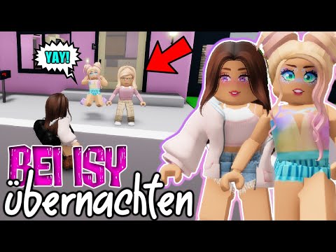 ich ÜBERNACHTE 💤 zum 🅴🆁🆂🆃🅴🅽 MAL bei ISY 👩🏼 in BROOKHAVEN 🏡 Roblox Roleplay Story DEUTSCH