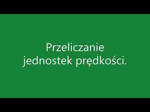 Przeliczanie jednostek prędkości