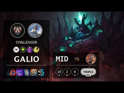 Galio Mid vs Qiyana - KR Challenger Patch 10.9