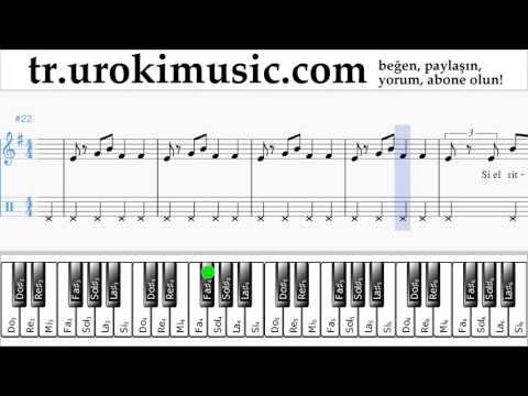 Piyano dersleri (sağ el) J. Balvin, Willy William - Mi Gente Notalar Eğitim Bölüm#2 um-i723