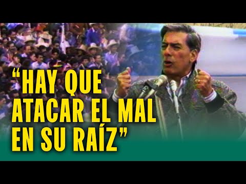 Mario Vargas Llosa en el mitin que cambio el rumbo político y social del Peru