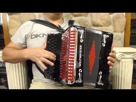 WM571GB - Black Weltmeister 571 Diatonic Accordion GCF Sol MM 34 12 $1699