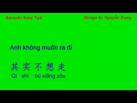 Karaoke - Anh không muốn ra đi - 其实不想走 (C# Min)
