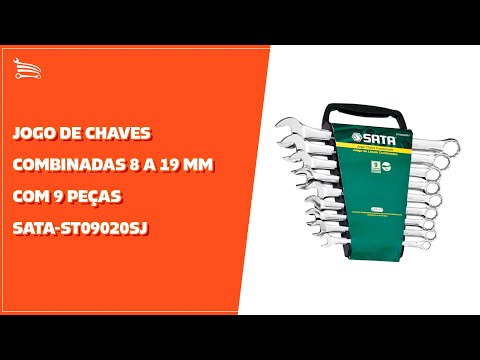 Jogo de Chaves Combinadas 8 a 19 mm com 9 Peças - Video