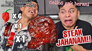 Download lagu STEAK PAKE 6 CAROLINA REAPER   1 BOTOL BONCABE LV 50   1 BOTOL SAMYANG NUCLEUR! CELLOS TAKUT!! mp3