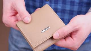 Стильний жіночий гаманець з монетницею із натуральної шкіри KARYA 21378 бежевий