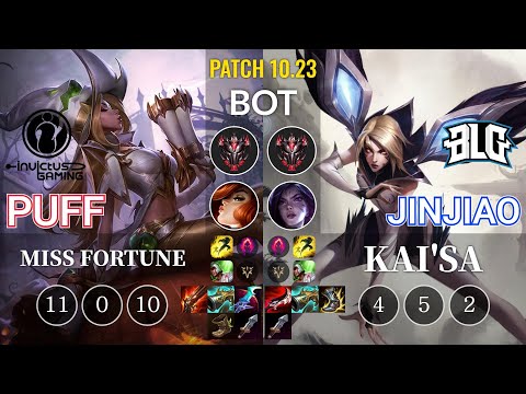 IG Puff Miss Fortune vs BLG Jinjiao Kai'Sa Bot - KR Patch 10.23