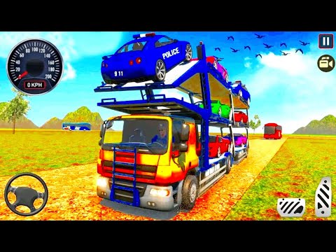 Police Car Transport Truck : Offroad Driving Games #01 | Gaming 100 M