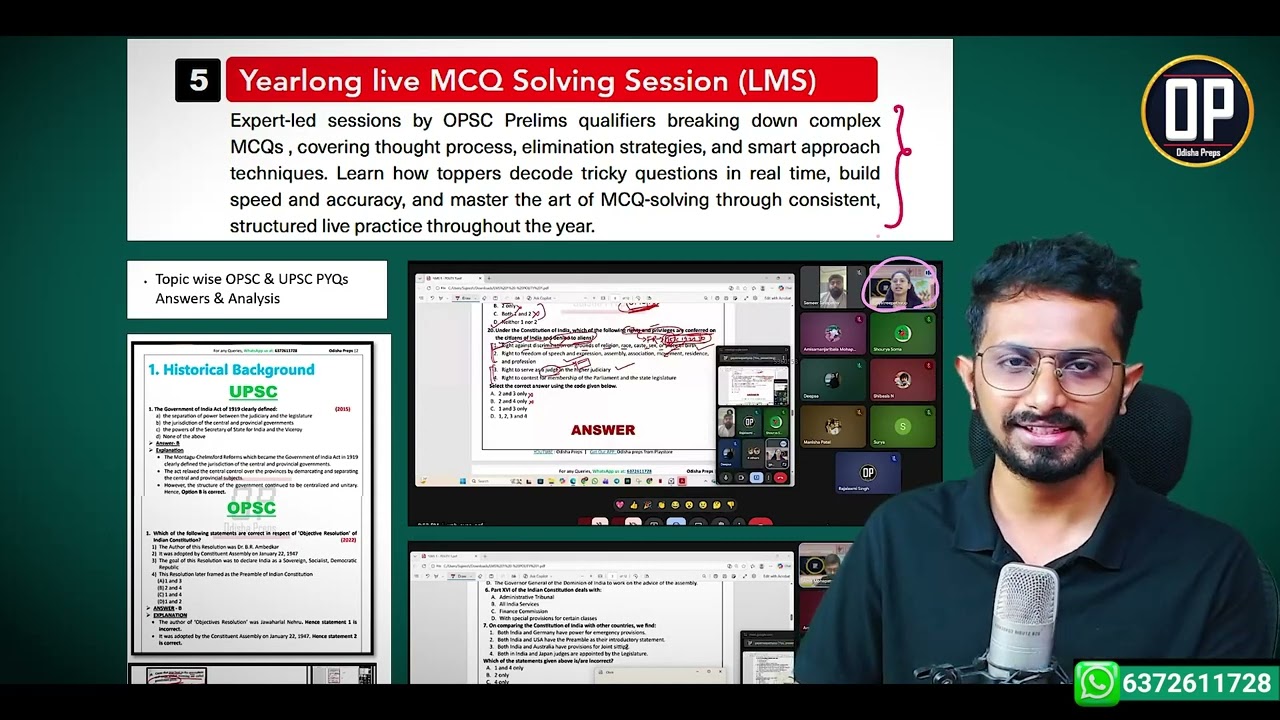 Yearlong LIVE MCQ-Solving Sessions Preview