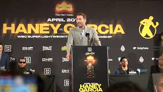 EDDIE HEARN SPEECH AT THE PRESS CONFERENCE HANEY VS GARCIA - EsNews Boxing