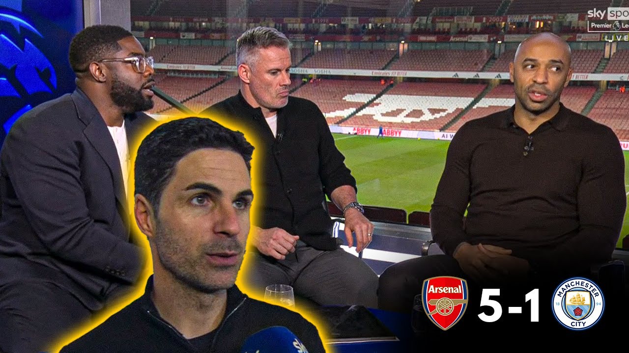 Arsenal vs Man City 5-1 🔥 Arteta Reaction and Henry, Carragher, Richard post match Analysis
