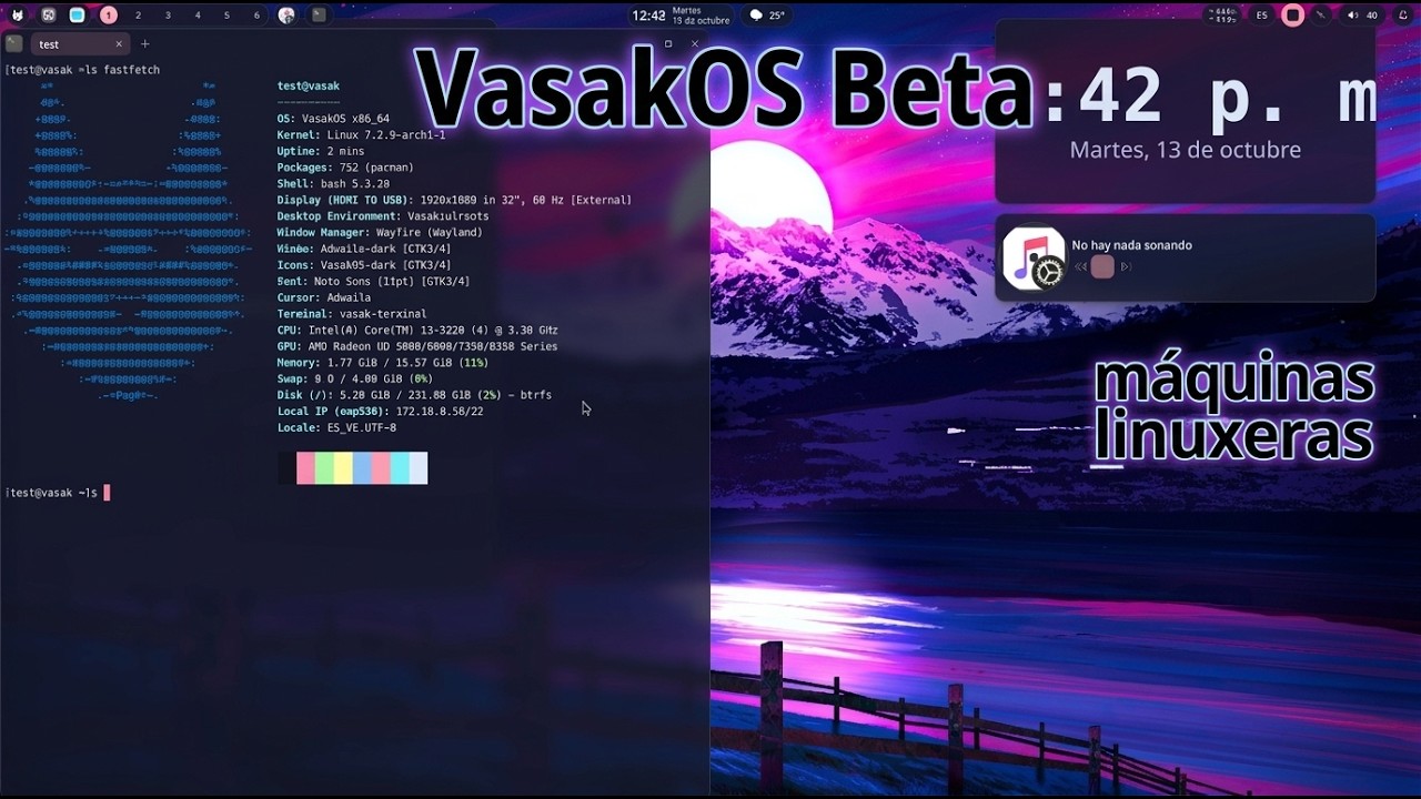 VasakOS Beta — Diseñado desde cero con Arch Linux y WM Wirefyre